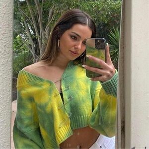 Green and Yellow Women's Sweater